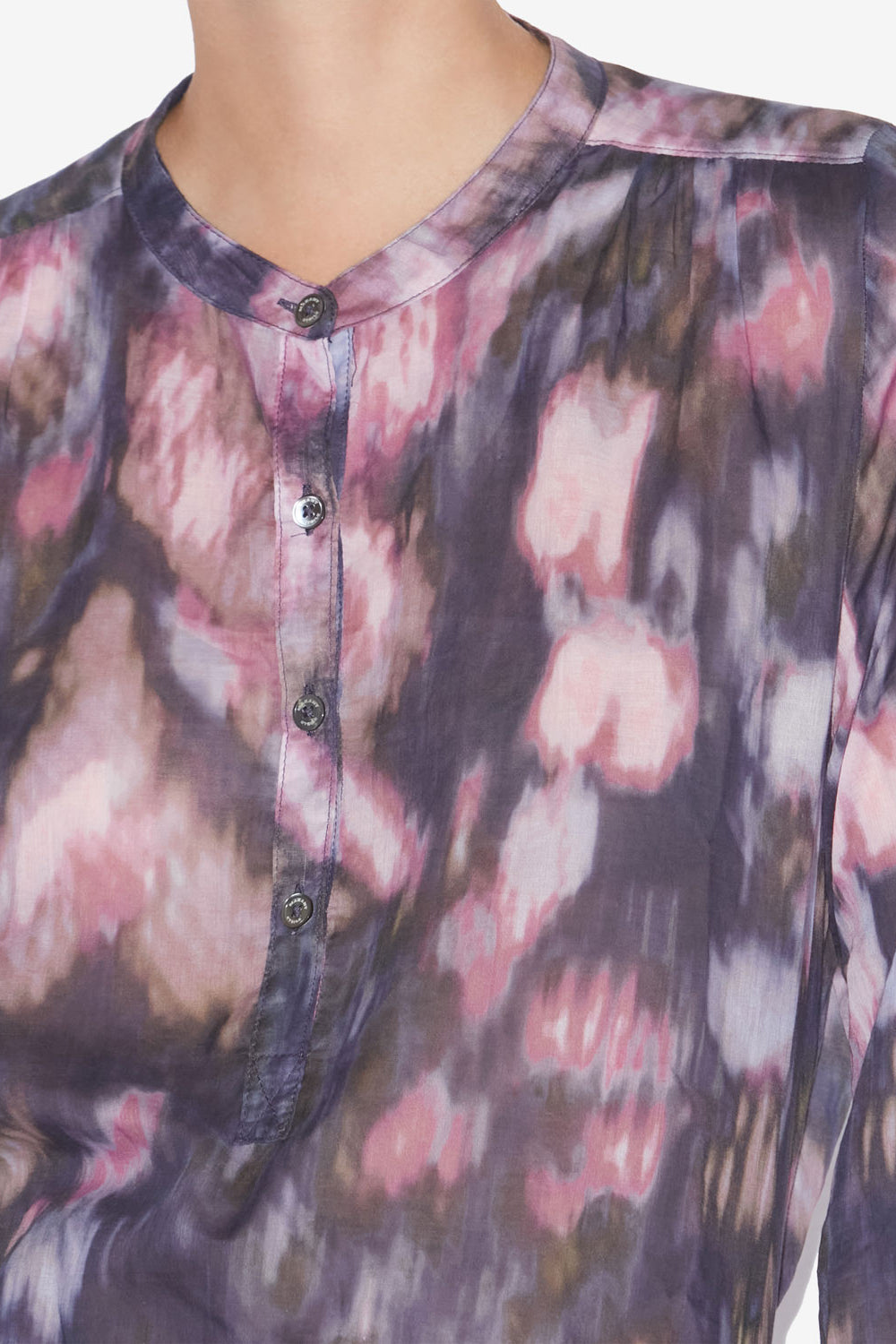 마리아 코튼 보일 프린트 블라우스 - Purple-lilac - Woman - 3