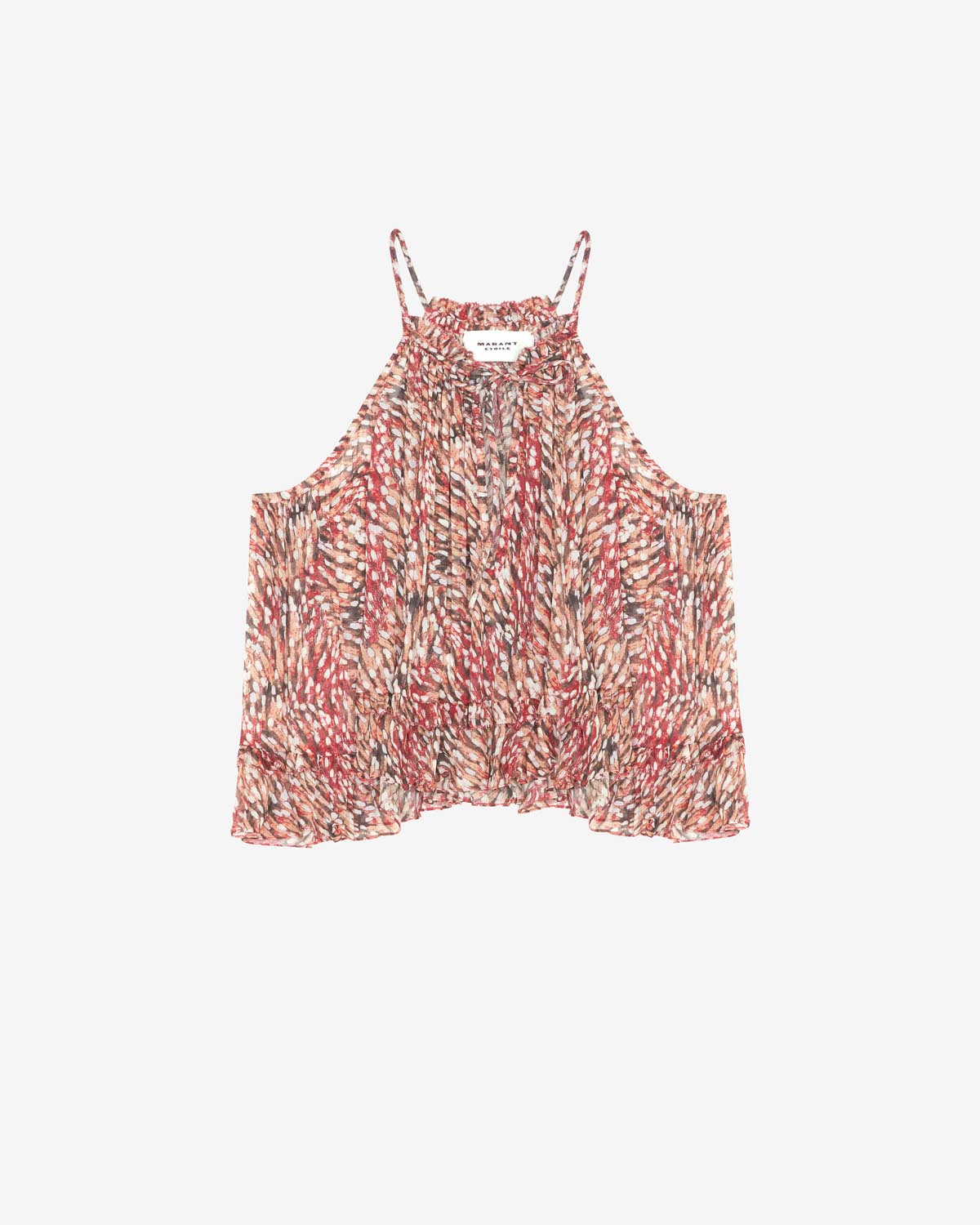 Fabino short chiffon top - Raspberry - Woman - 5