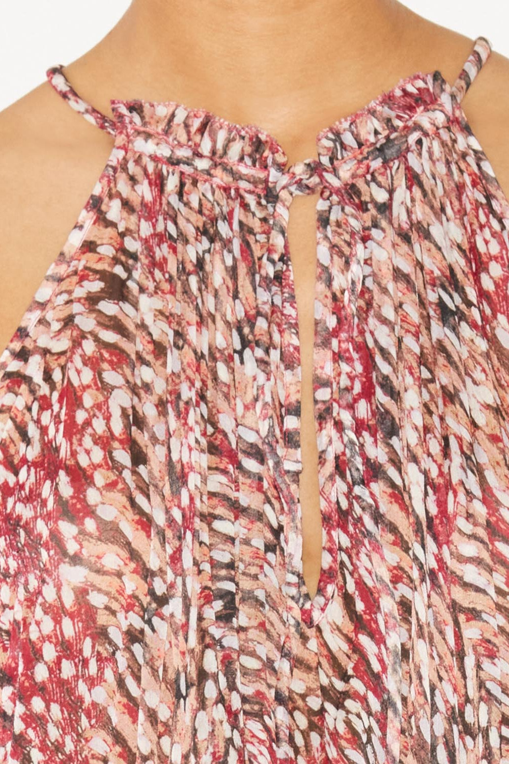 Fabino short chiffon top - Raspberry - Woman - 3