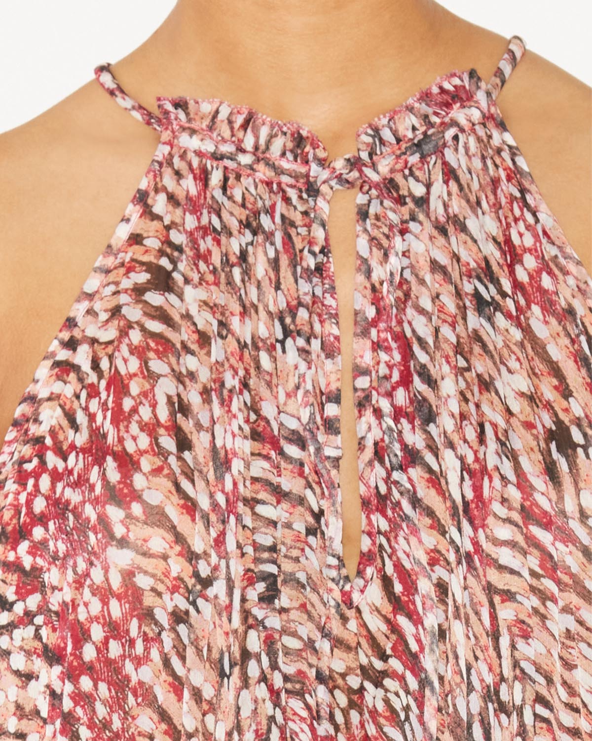 Fabino short chiffon top - Raspberry - Woman - 2