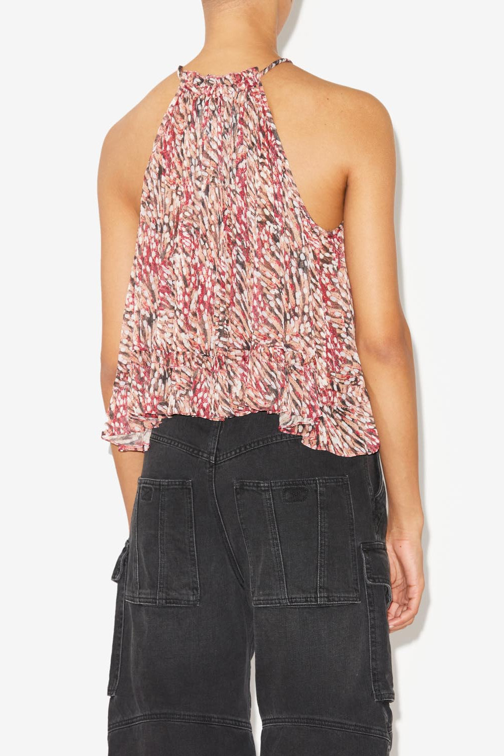 Fabino short chiffon top - Raspberry - Woman - 5