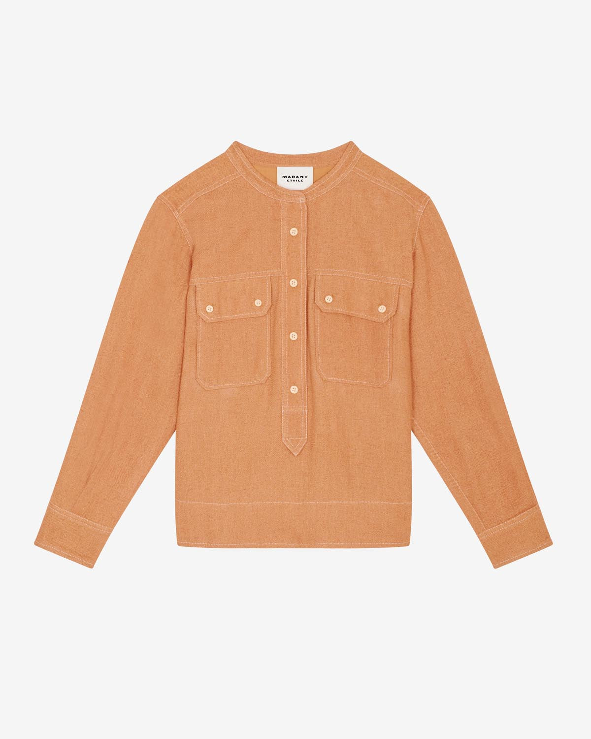 Chemise en soie à poches à rabat tecoyo - Camel - Woman - 9