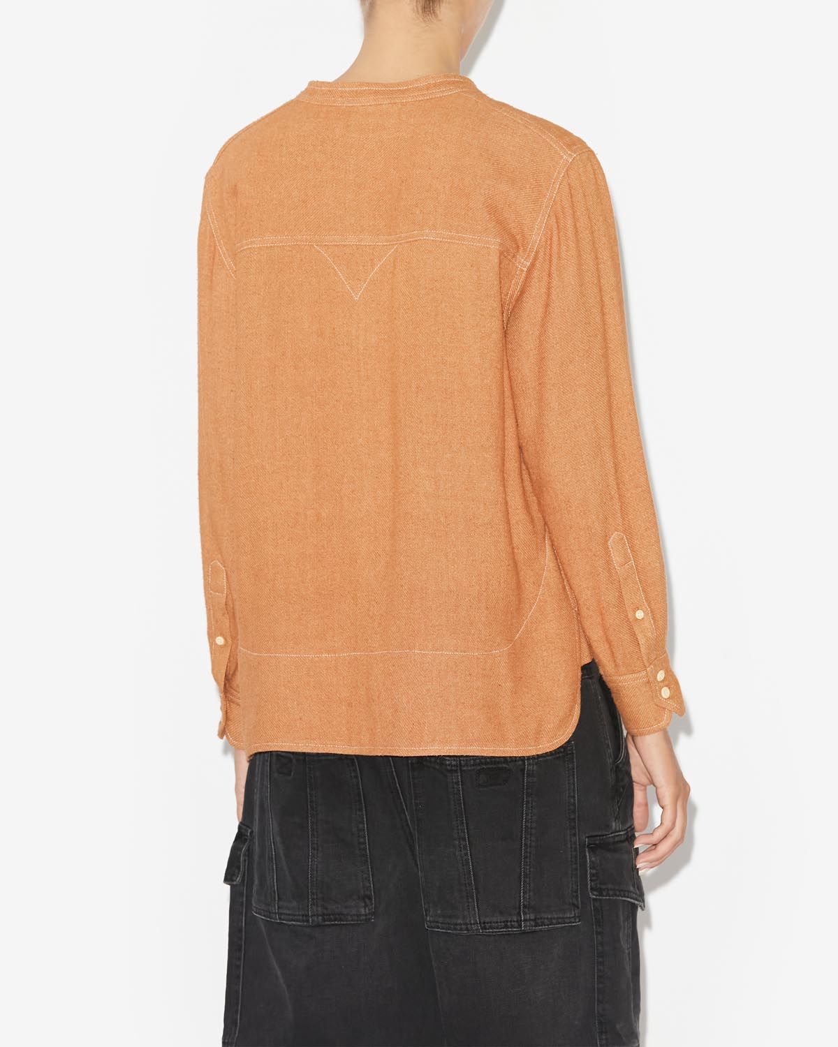 Chemise en soie à poches à rabat tecoyo - Camel - Woman - 7