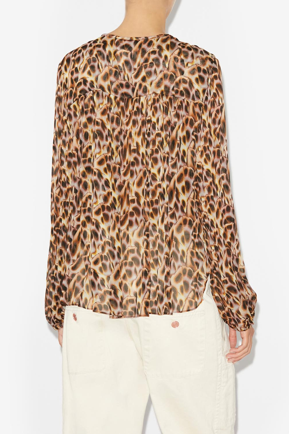 Long-sleeve viscose top daytonea - Ochre - Woman - 5