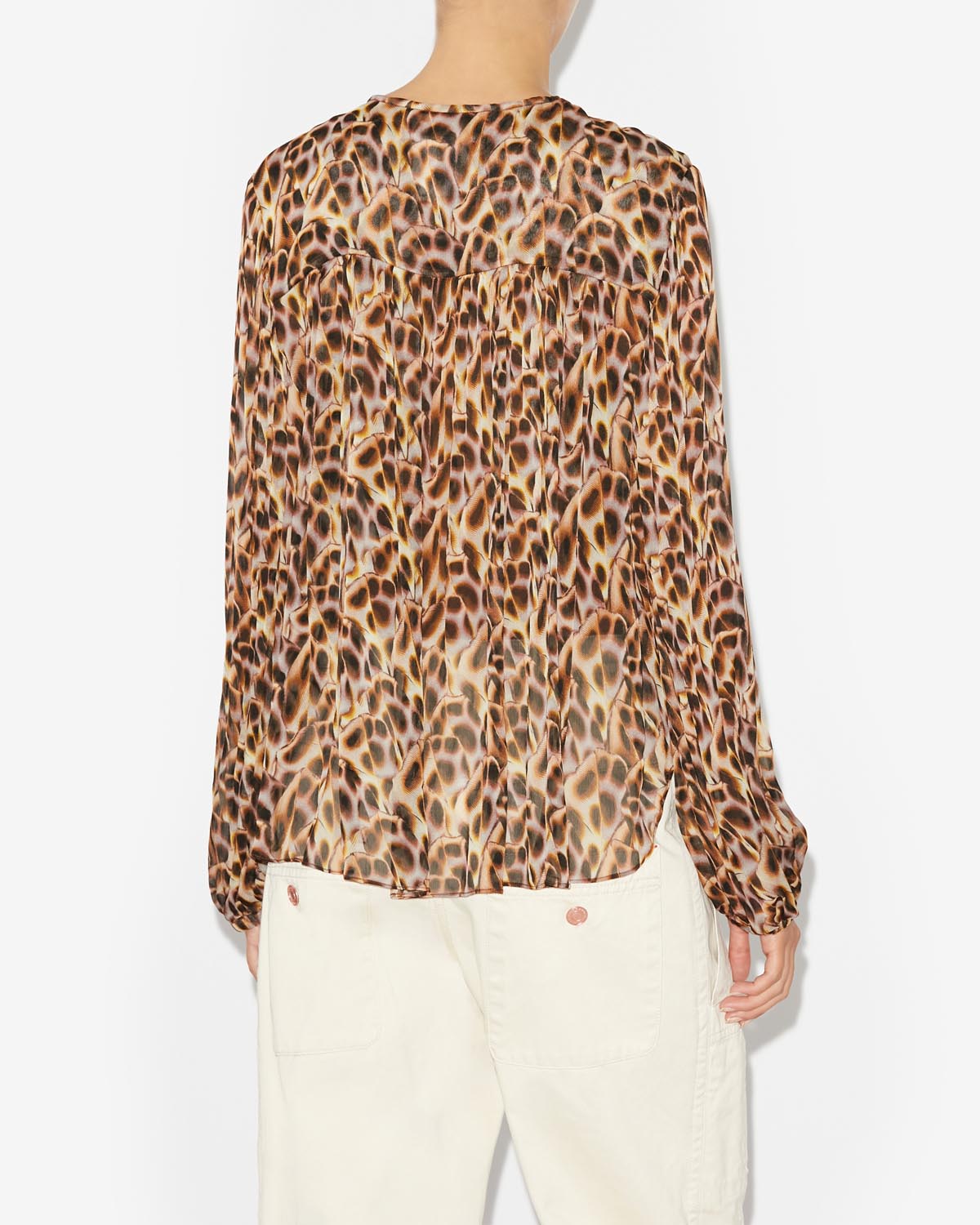 Long-sleeve viscose top daytonea - Ochre - Woman - 4