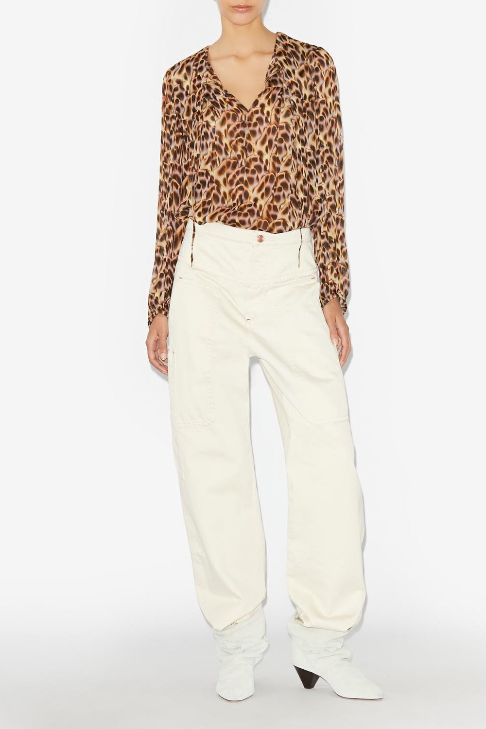 Long-sleeve viscose top daytonea - Ochre - Woman - 2