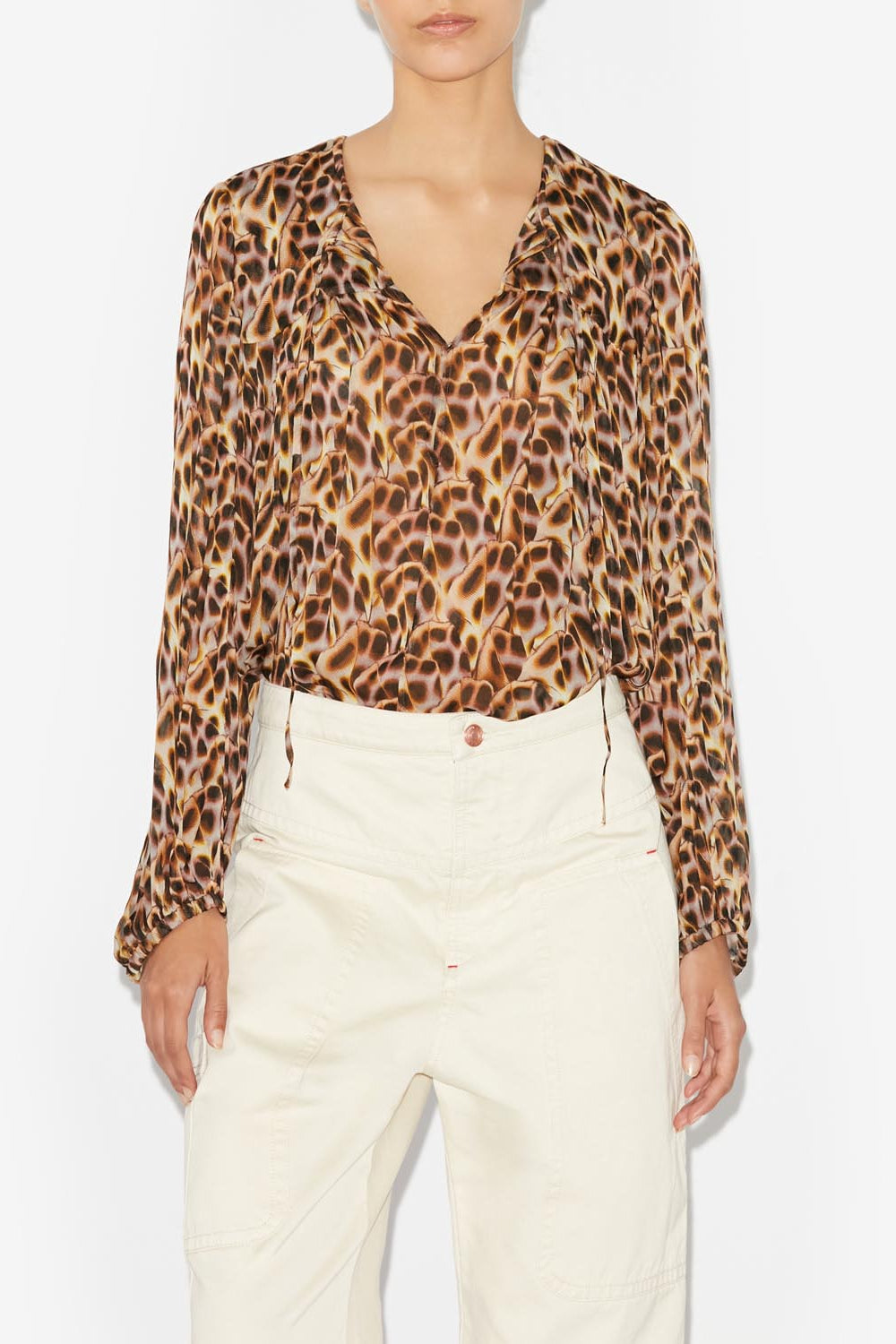 Long-sleeve viscose top daytonea - Ochre - Woman - 4