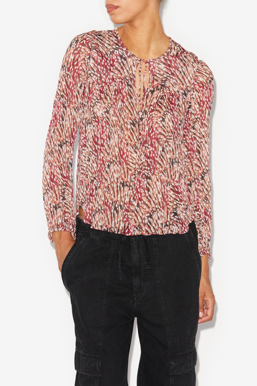 Long-sleeve viscose top daytonea - Frambuesa - Woman - 4