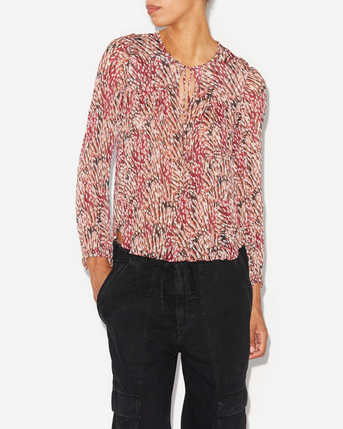 Long-sleeve viscose top daytonea - Frambuesa - Woman - 3