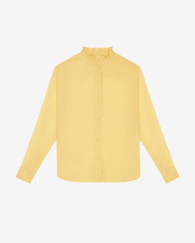 Gamble frilled-neck cotton shirt - Sunlight - Woman - 10