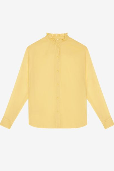 Gamble frilled-neck cotton shirt - Sunlight - Woman - 2