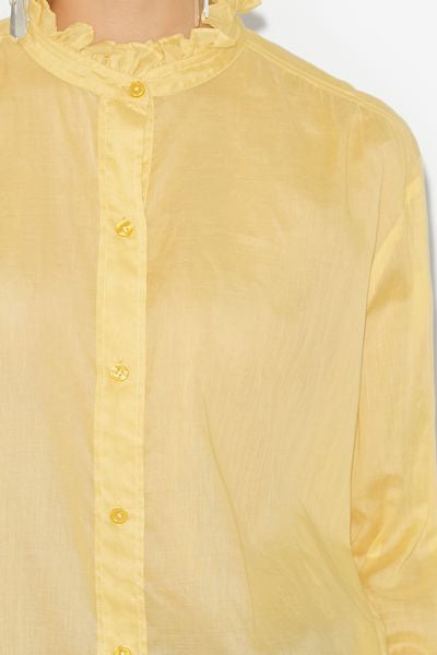 Gamble frilled-neck cotton shirt - Sunlight - Woman - 6