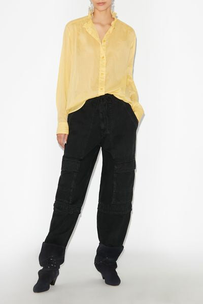 Gamble frilled-neck cotton shirt - Sunlight - Woman - 4