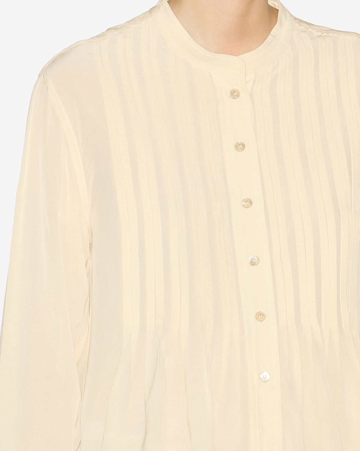 Adzara 長袖 プリーツ入り ブラウス - ベージュ - Woman - 2