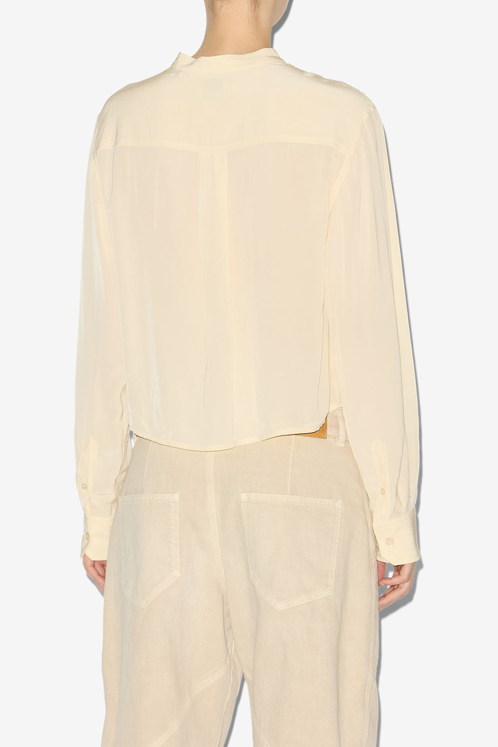 Blusa plisada de manga larga adzara - Beige - Woman - 5