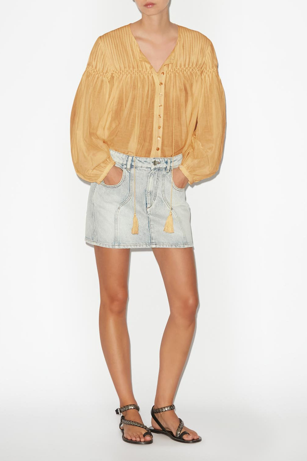 Long-sleeve cotton top abadi - Sahara - Woman - 2