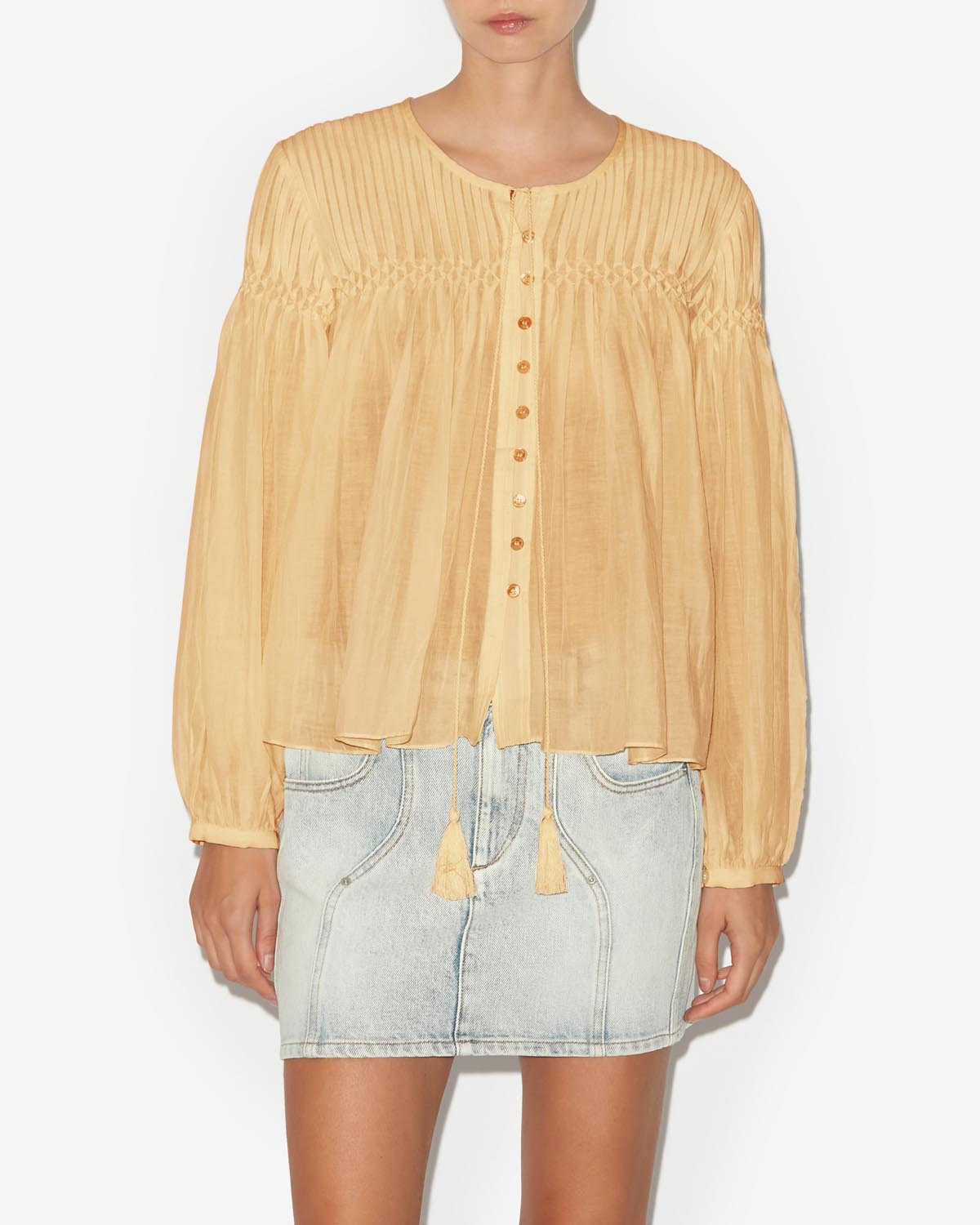 Long-sleeve cotton top abadi - Sahara - Woman - 3