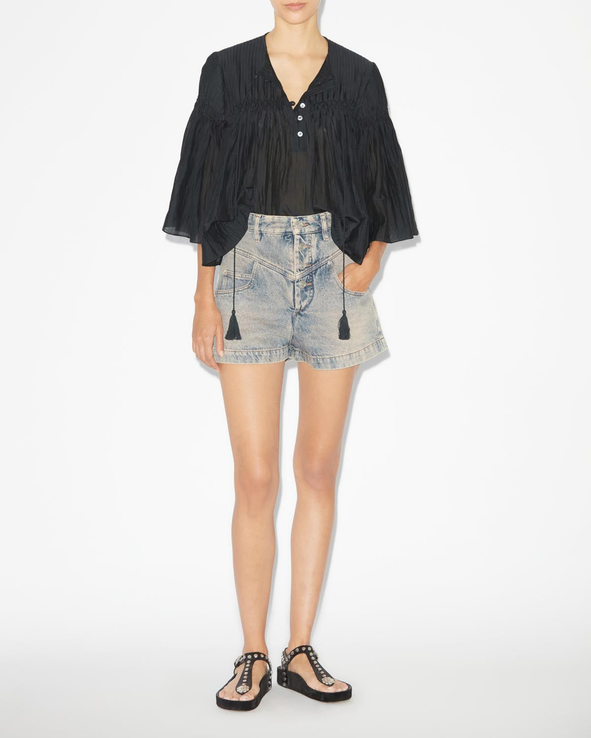 Axeliana top with 3/4. sleeves - Black - Woman - 1