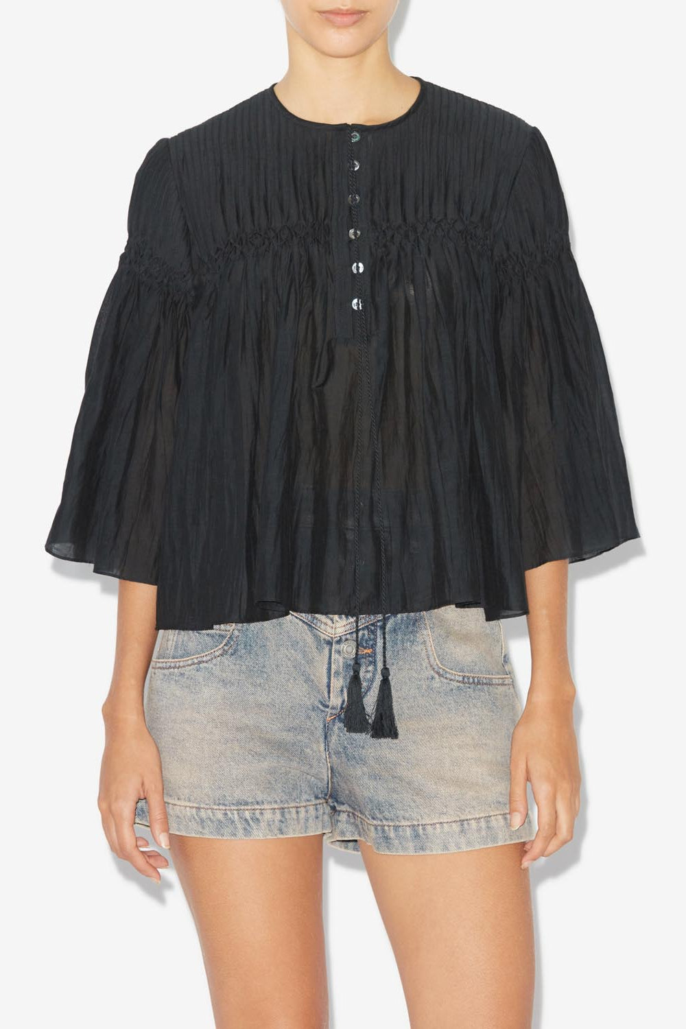 Axeliana top with 3/4. sleeves - Black - Woman - 4