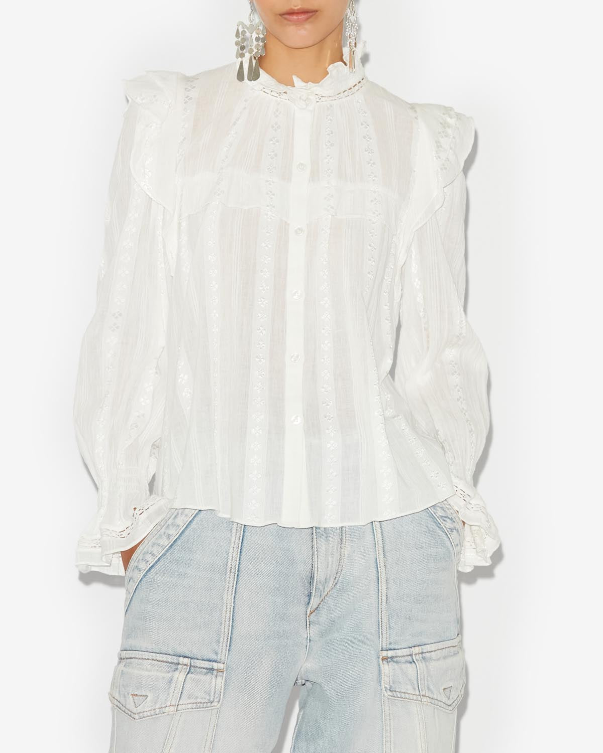 Jatedy ruffled blouse - White - Woman - 3