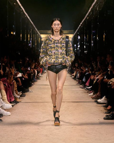 Dragana wool tweed top - Lilac-yellow - Woman - 6