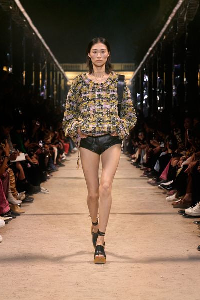 Dragana wool tweed top - Lilac-yellow - Woman - 2