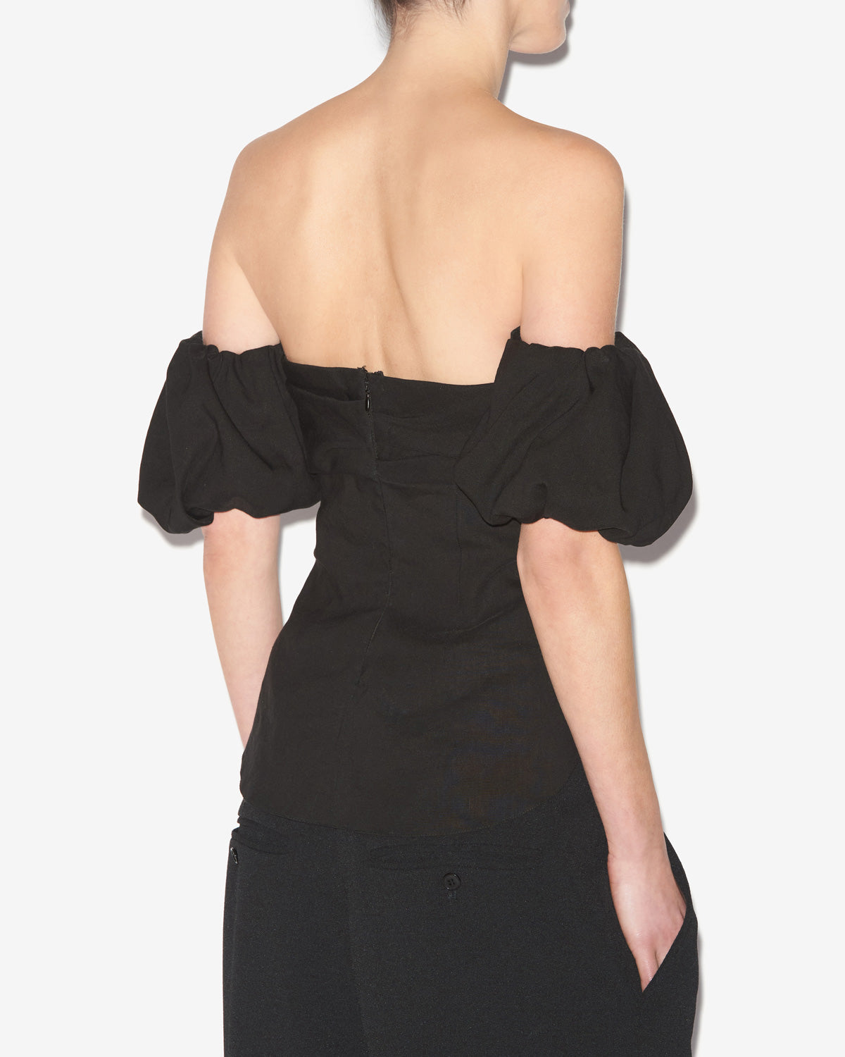 Daniela strapless top with removable sleeves - Black - Woman - 4