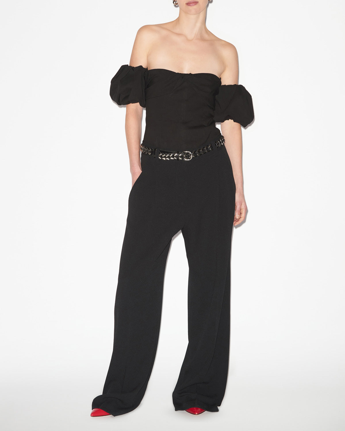 Daniela strapless top with removable sleeves - Black - Woman - 1