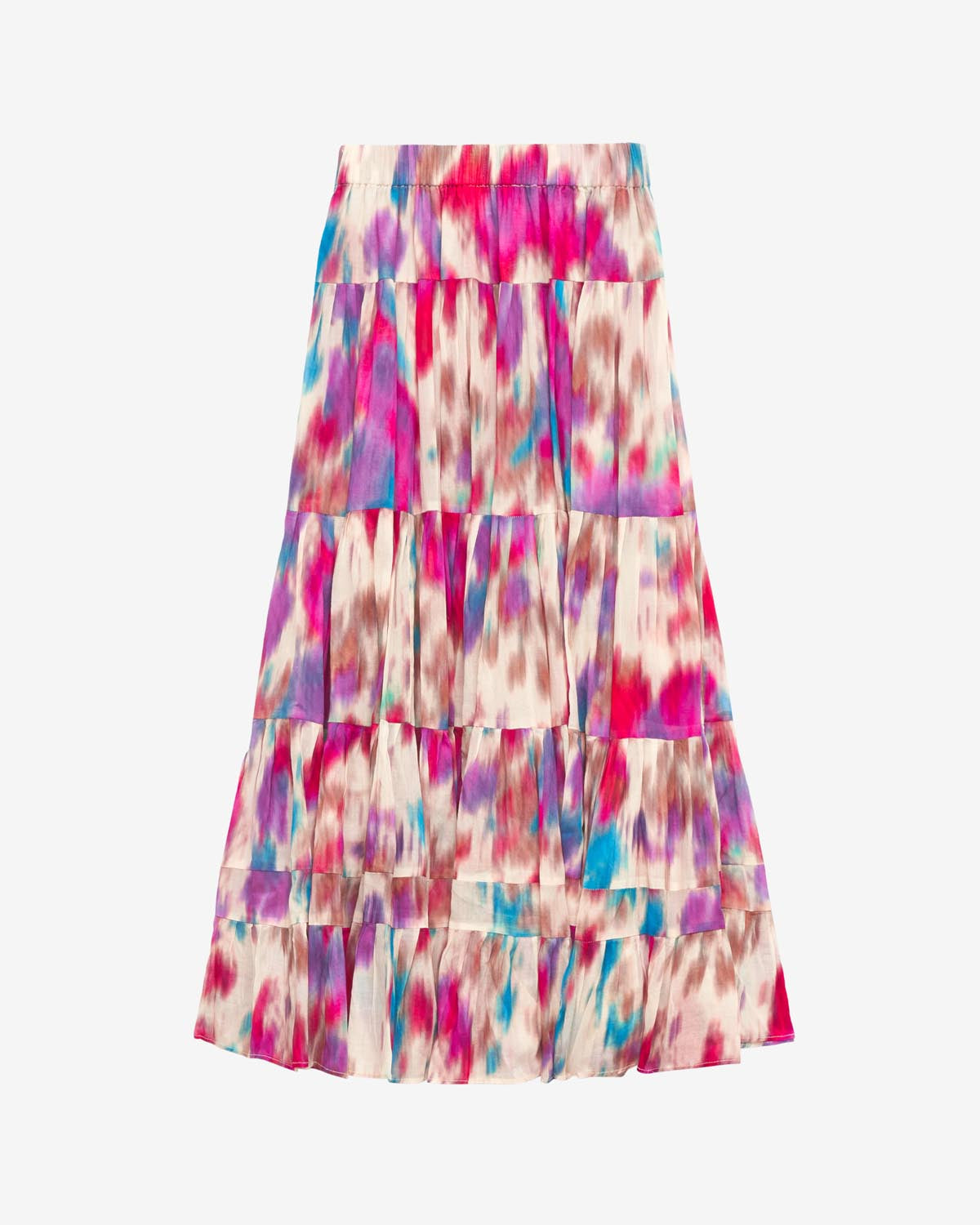 Elfa long printed skirt - Beige-raspberry - Woman - 5