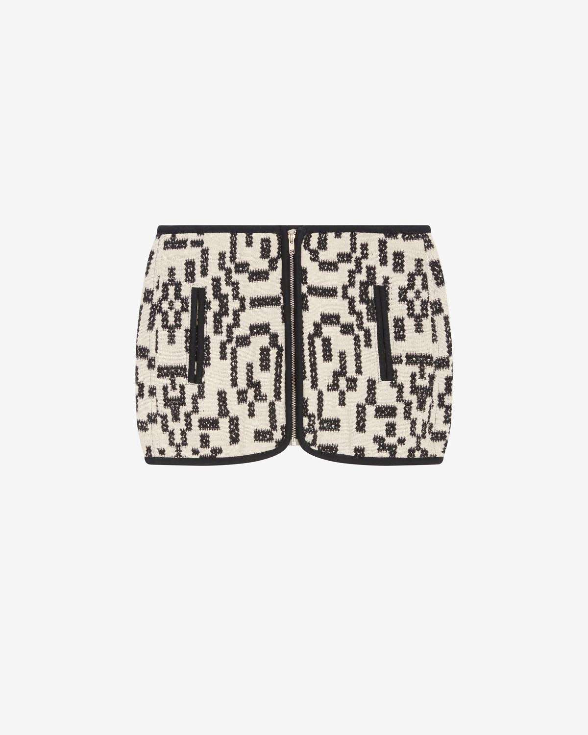 Arono short skirt in coton jacquard - Black - Woman - 5