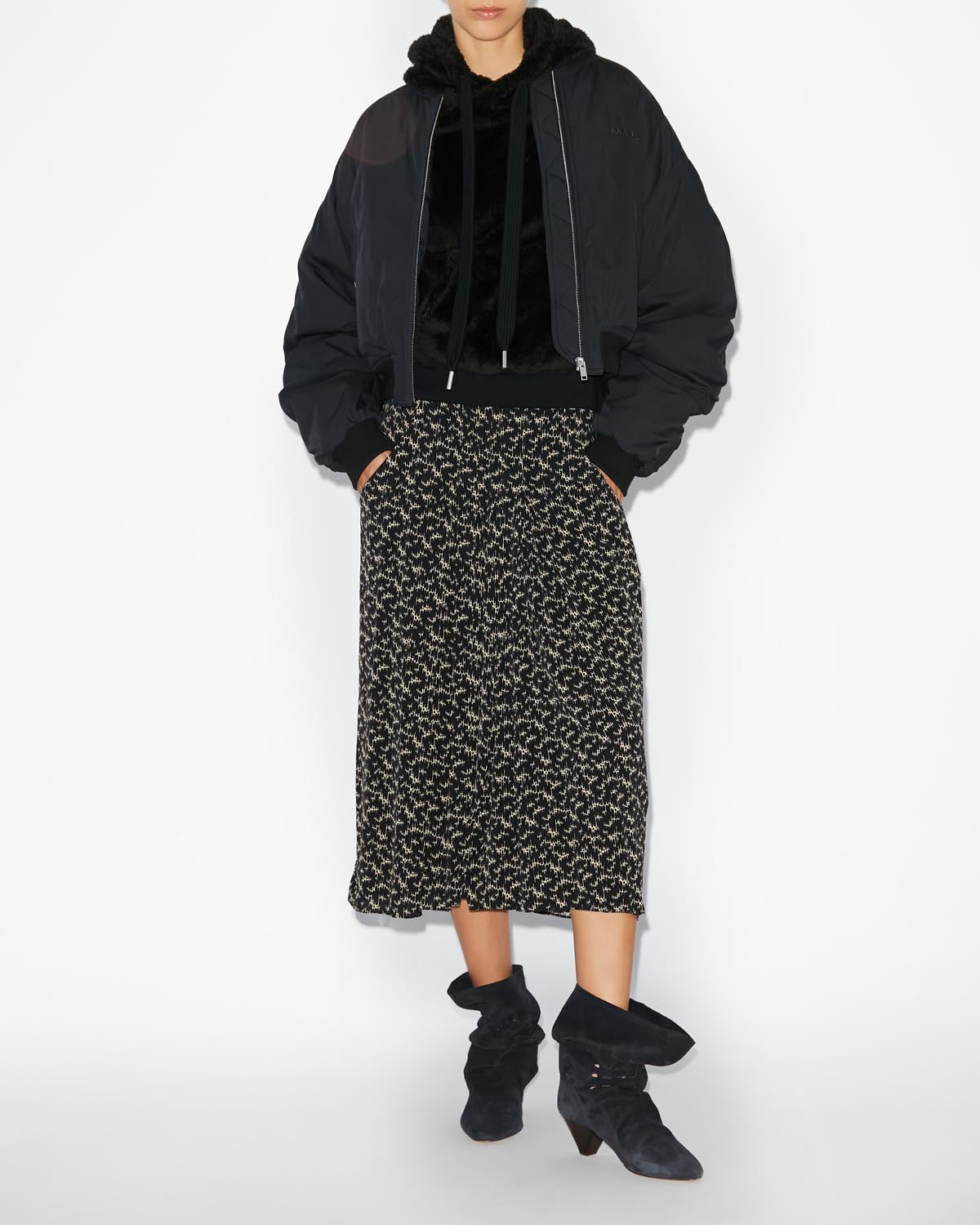 Eolia printed midi skirt - 검은색 - Woman - 1
