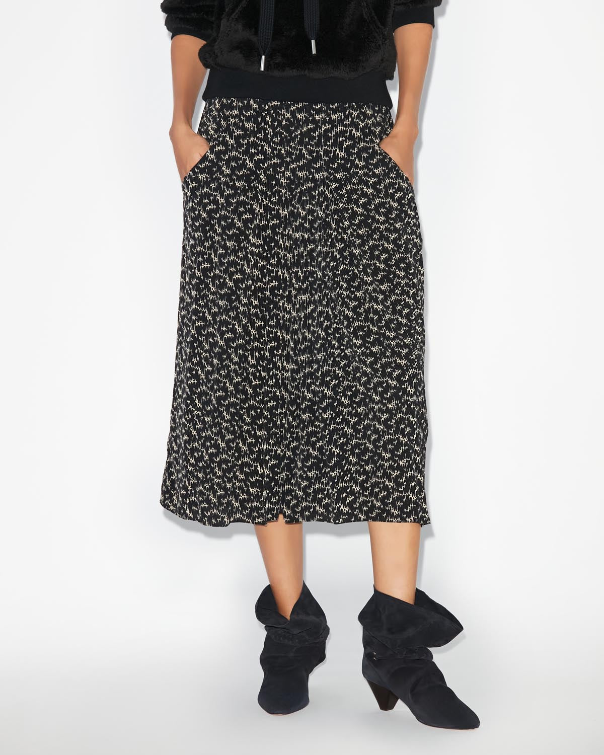 Eolia printed midi skirt - 검은색 - Woman - 3