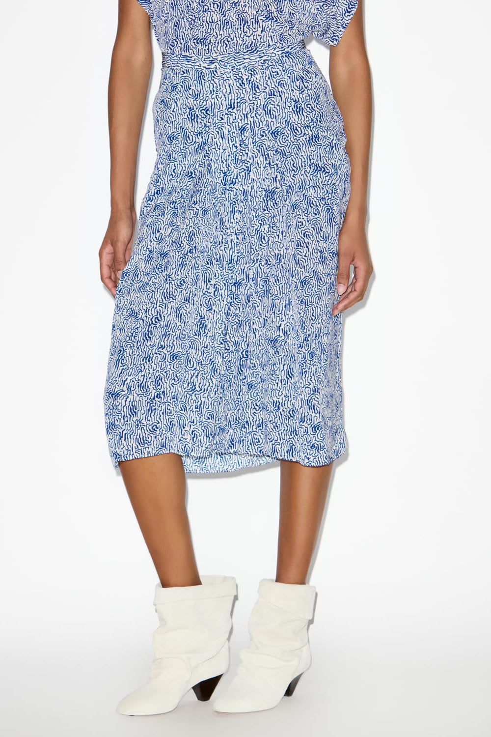 Eolia printed midi skirt - 青 - Woman - 4