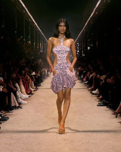 Gonna stampata asimmetrica lovia - Ecru - Woman - 5