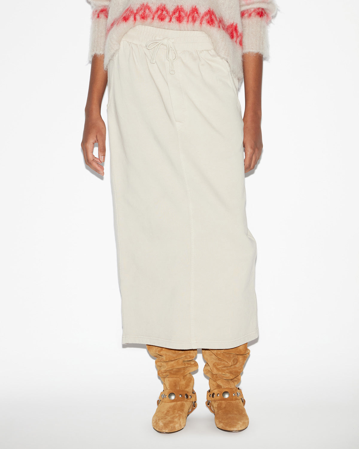 Jupe noreen midi en coton effet jogger - Beige - Woman - 3