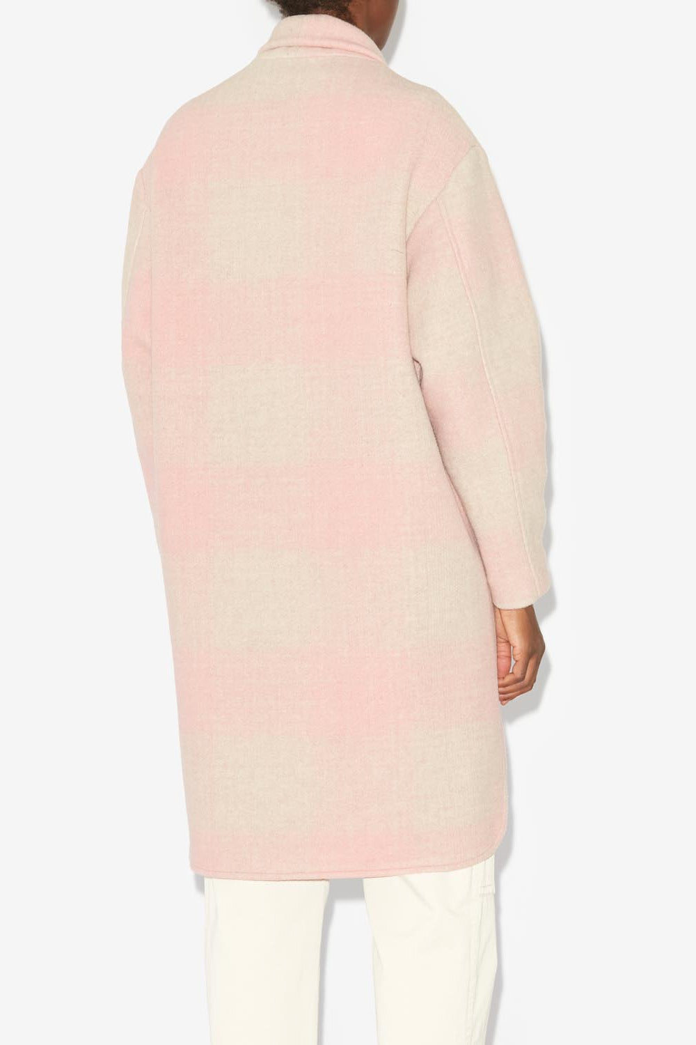 Gabriel wool checked coat - Light pink - Woman - 5