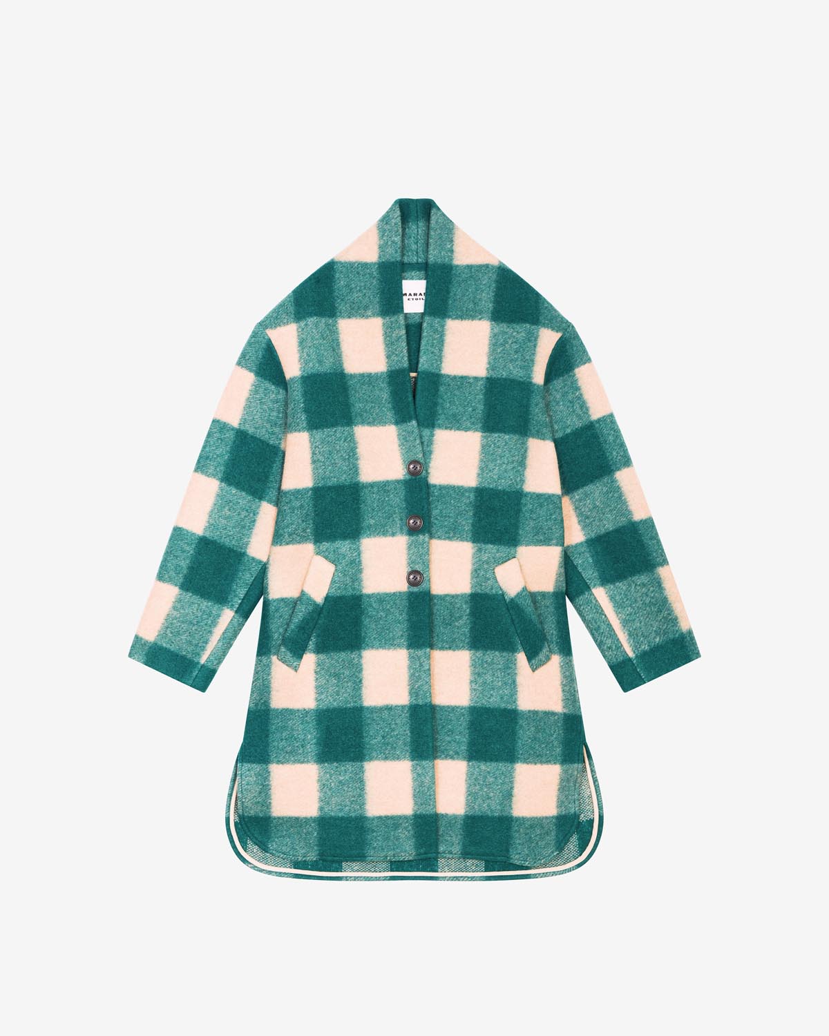 Gabriel wool checked coat - Green - Woman - 5