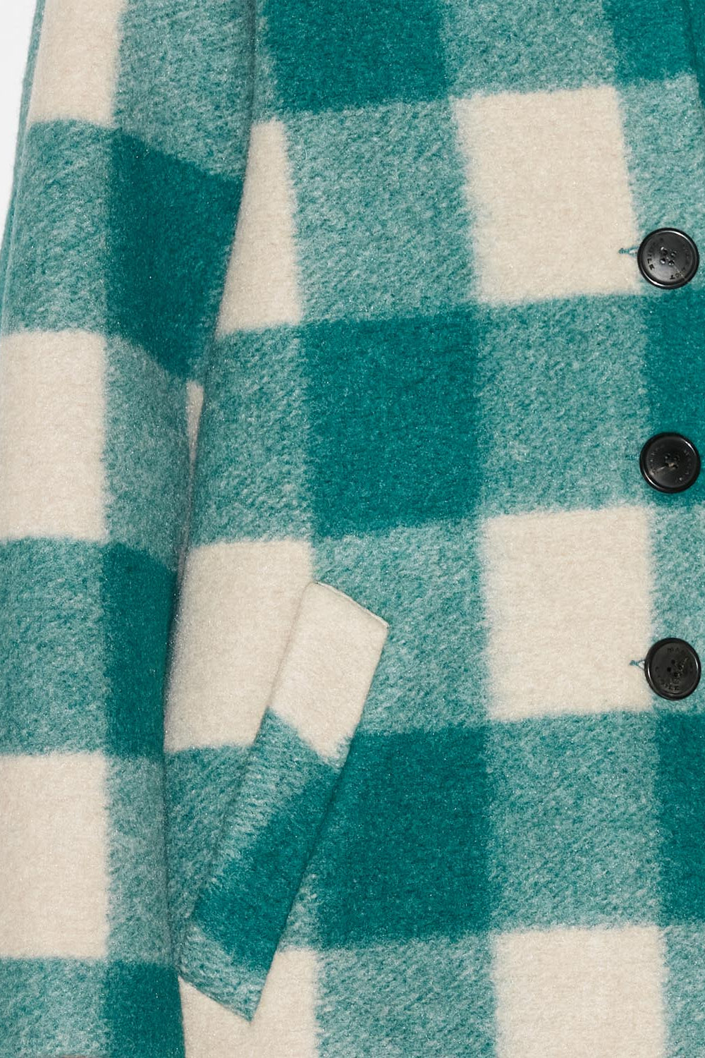 Gabriel wool checked coat - Green - Woman - 3