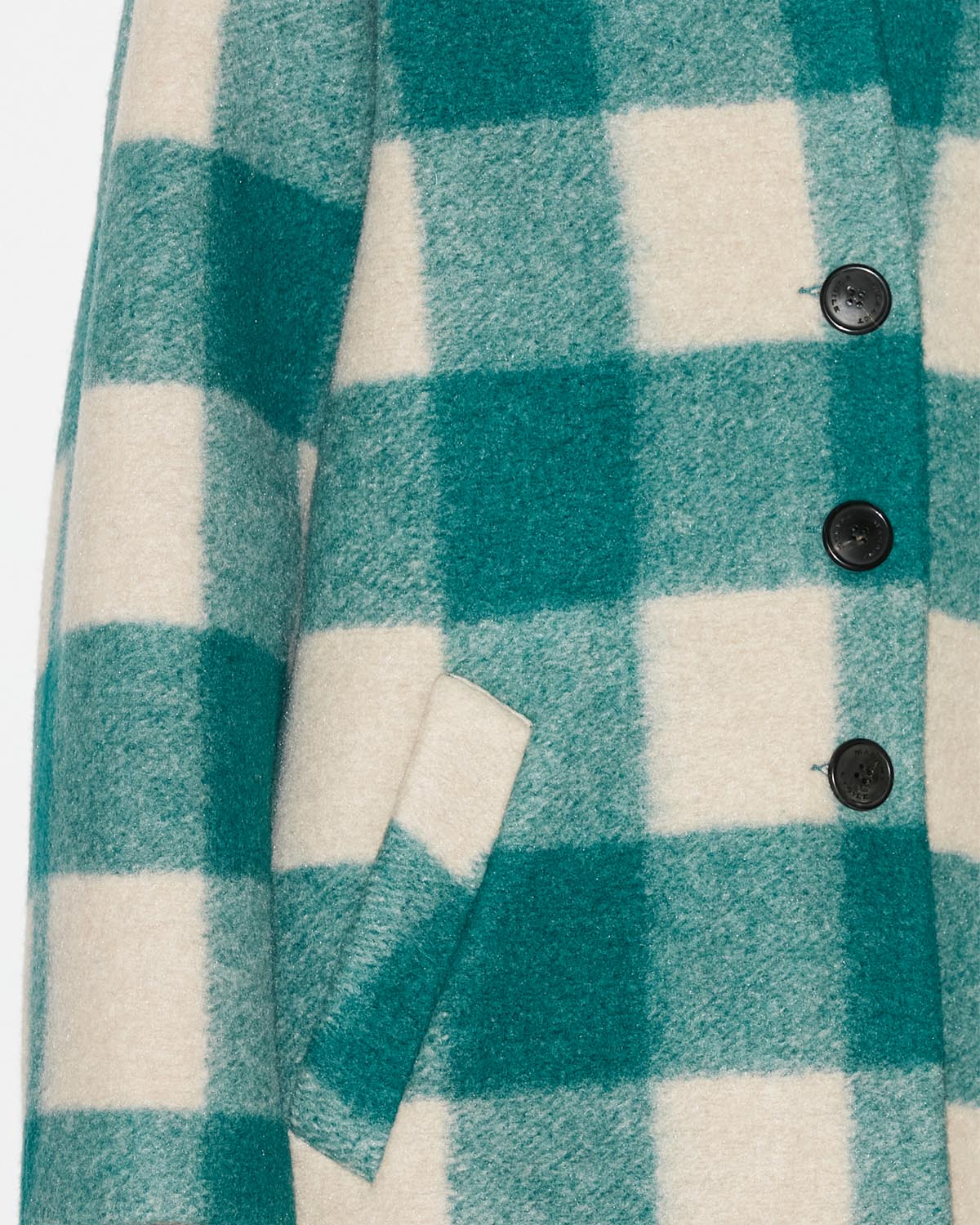 Gabriel wool checked coat - Green - Woman - 2