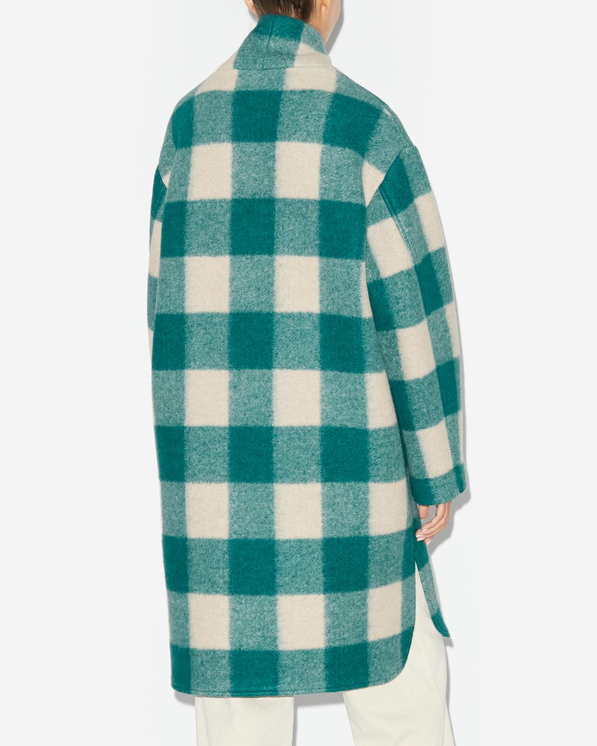 Gabriel wool checked coat - Green - Woman - 4