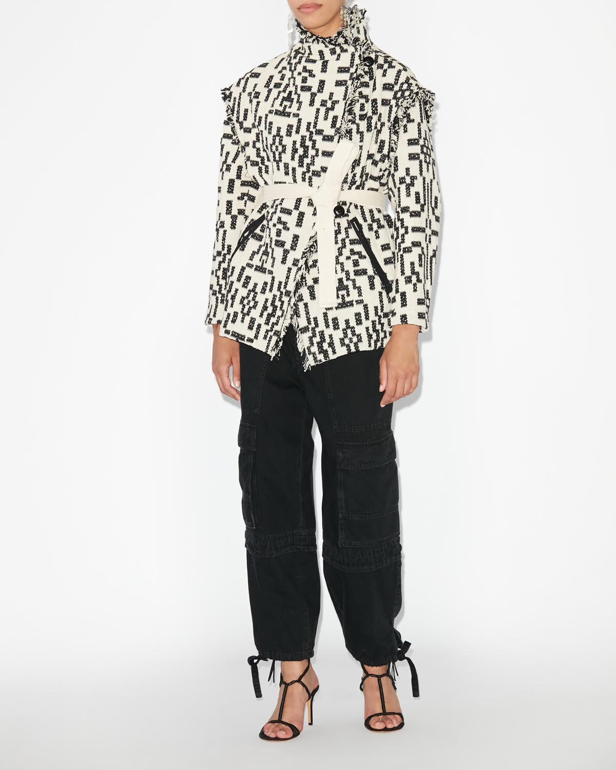 Manteau ceinturé à manches amovibles faith - Noir - Woman - 1