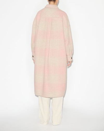 Montizi long checked coat - Light pink - Woman - 3