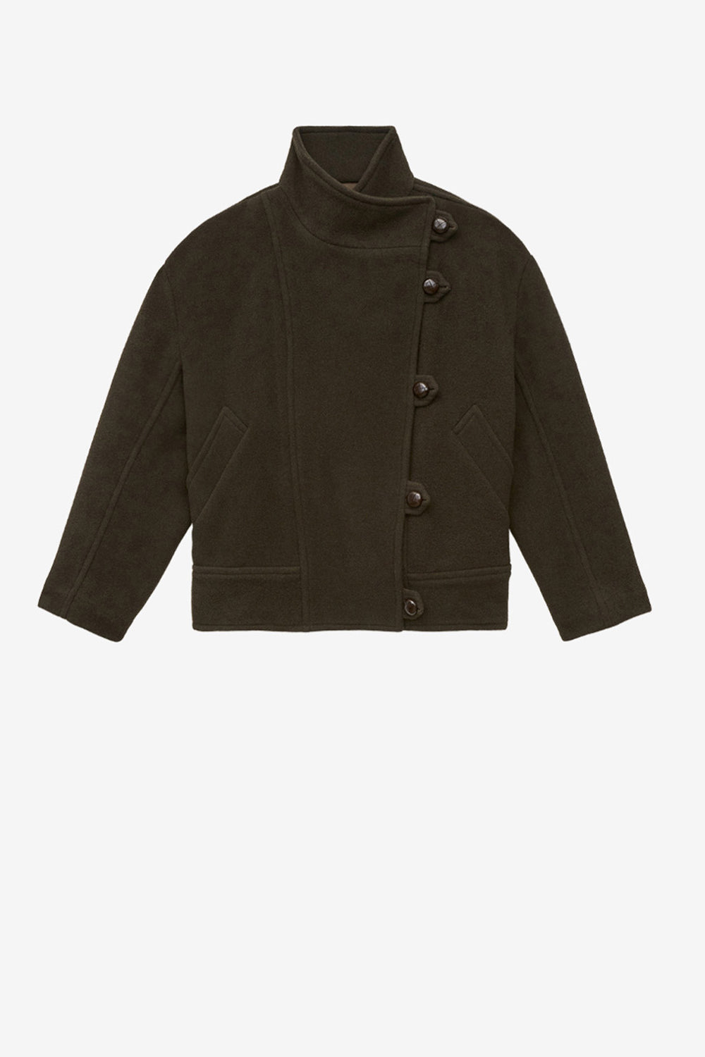 Hanis ウール混紡製 ショートコート - Dark khaki - Woman - 1