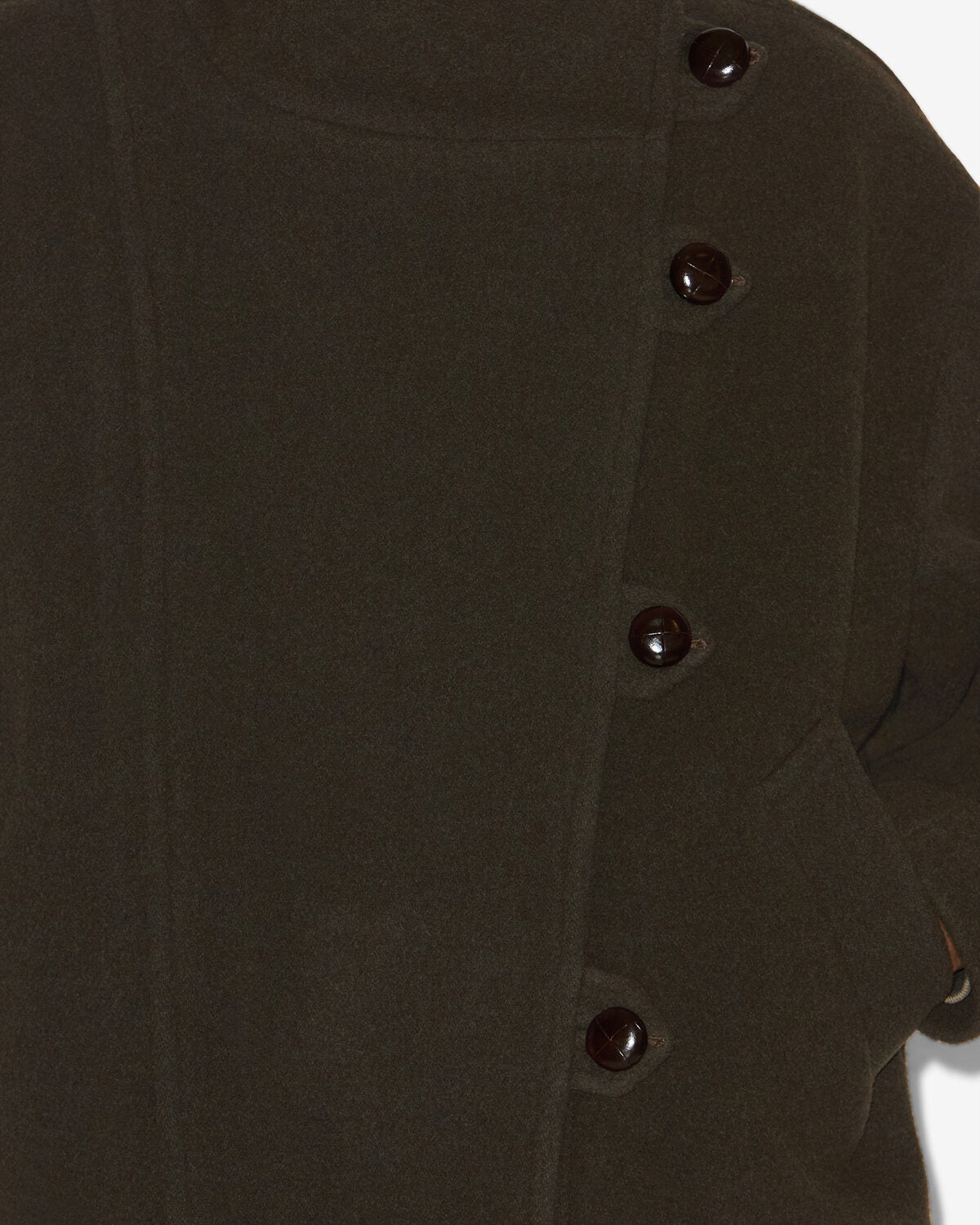 Hanis short wool blend coat - Dark khaki - Woman - 2
