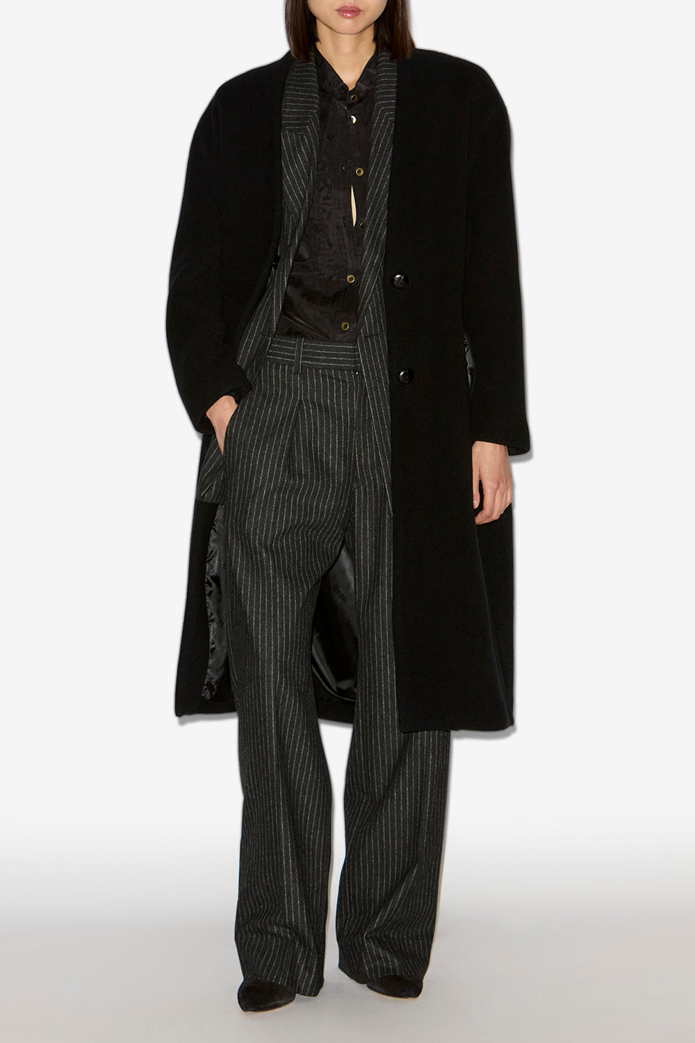 Florane ウール混紡製 ロングコート - 黒 - Woman - 2