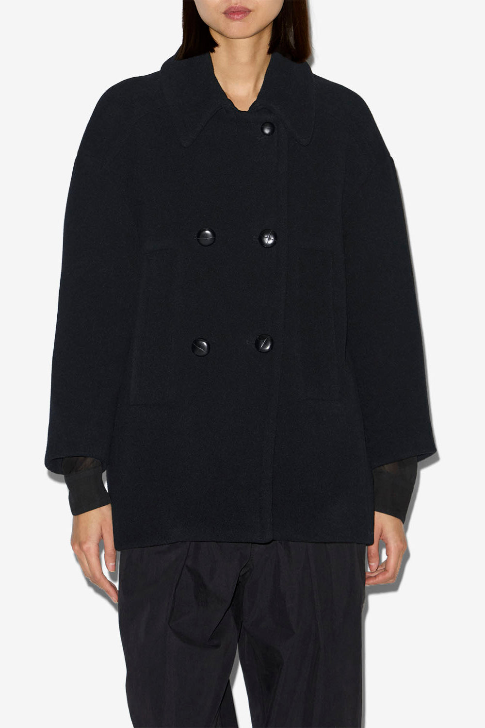 Abrigo fiby de mezcla de lana - Negro - Woman - 4