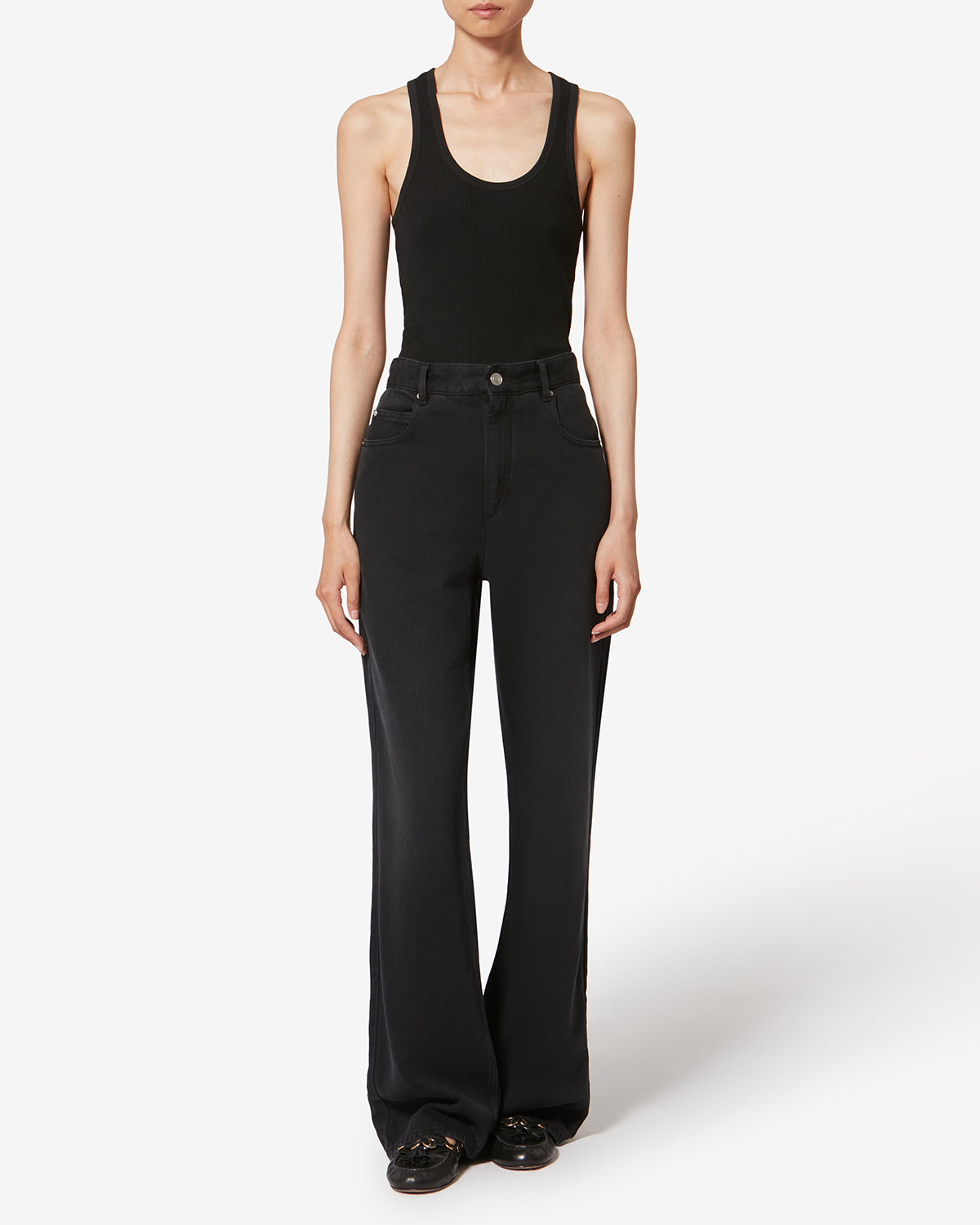 Jean bootcut en denim belvira - Noir délavé - Woman - 1