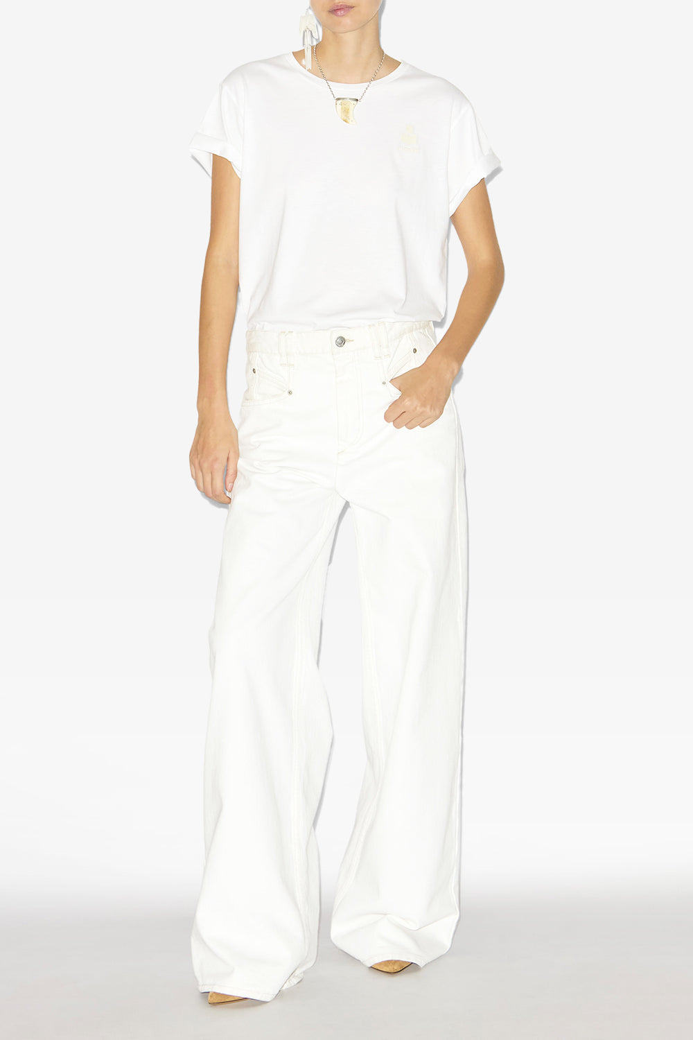 Jean ample lemony taille haute en denim - Blanc - Woman - 2