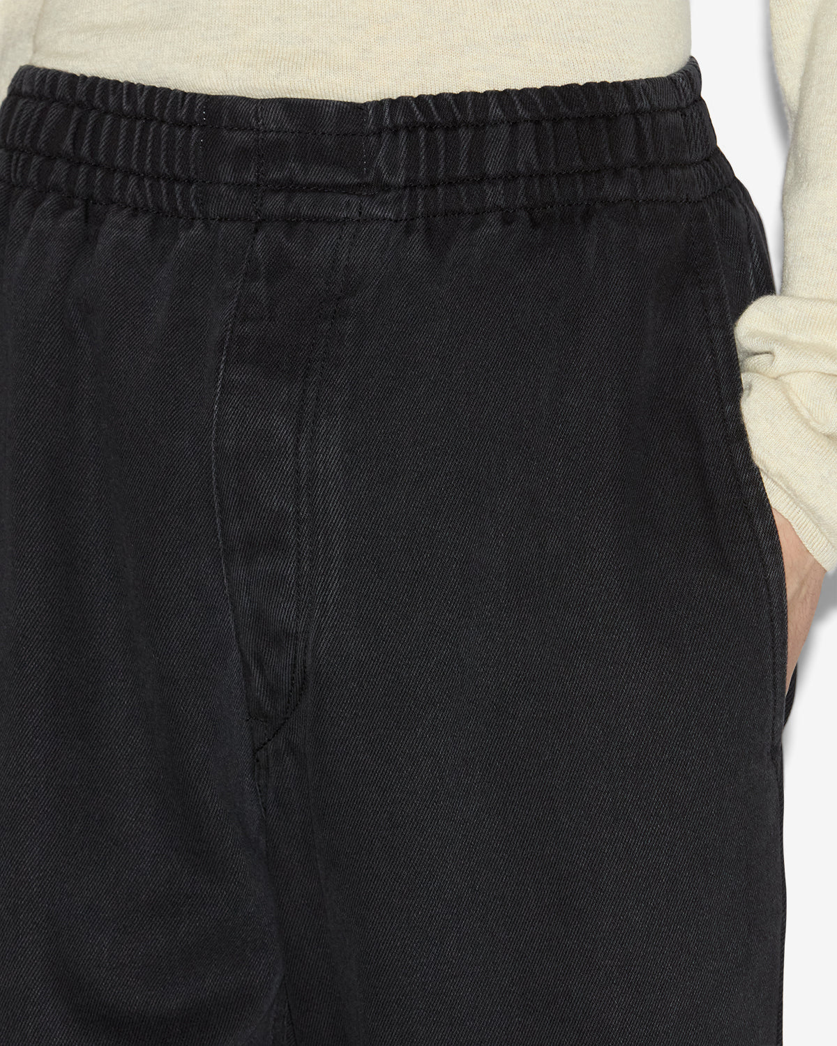 Timeo plain-colored lyocell pants Man Black 4