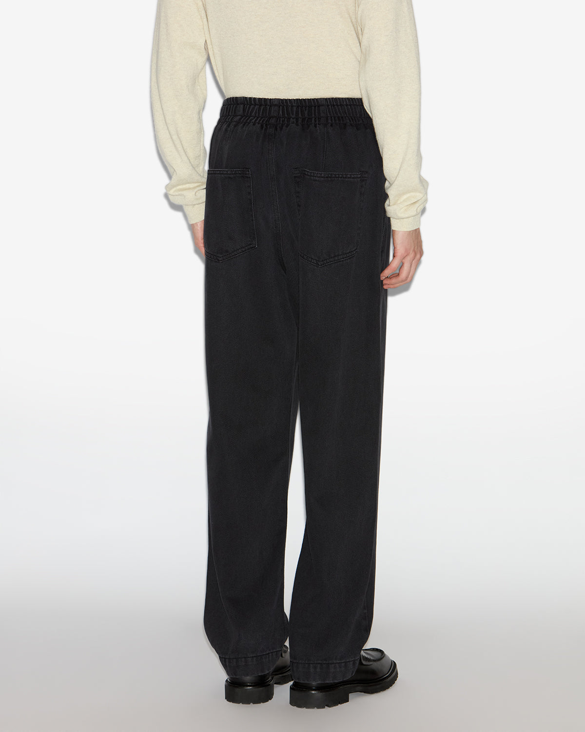 Timeo plain-colored lyocell pants Man Black 4